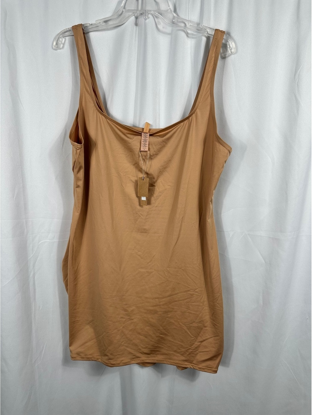 SKIMS Women's Wide Strap Swim Tank Dress Ochre/Almond Size 4X